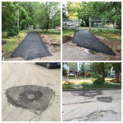 В округе №15 приступили к выполнению депутатских наказов. Выполнены работы по строительству пешеходной дорожки ведущей к школе.